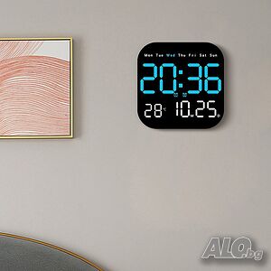 🕰 Цифров стенен часовник 7” LED с дистанционно управление - 🕰