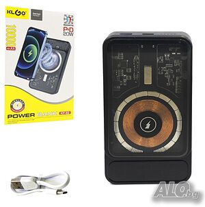 Външна батерия с безжично зареждане, Power bank KLGO KP-92 10000mAh