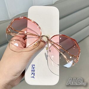 ✅Стилни Дамски полигонални слънчеви очила без рамки