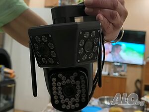 Tройна Wi-Hi камера за наблюдение, работеща с LAN и Wi-Hi, 12 MP, Ultra HD. ✨