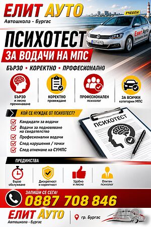 Психологическо изследване на водачи на МПС - психотест за шофьори