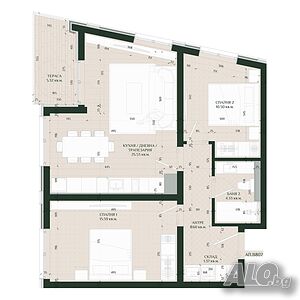 Тристаен апартамент 93 кв.м. в Затворен жилищен комплекс Ариа 2, Акт 14