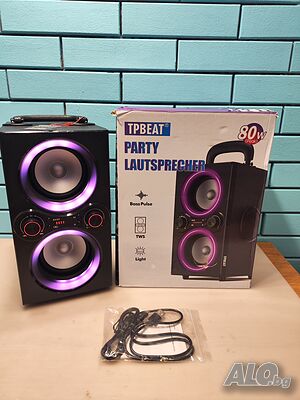 TPBEAT 80W Bluetooth Speaker - TWS Стерео Soundbox с Вградена Светлина