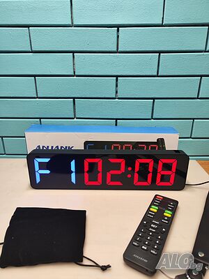 Gym Timer 15 - Дигитален LED стенен часовник с таймер и дистанционно