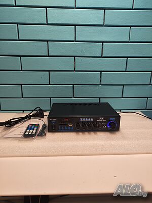 Мини усилвател Hi-Fi Bluetooth 2x60W със SD, USB и FM радио