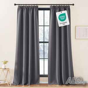 KGORGE Топлоизолиращи Завеси Blackout 240x140см - Сиви