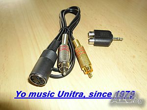 Кабел за грамофон Унитра Unitra Philips и др. 5DIN-2RCA женска петица към 2 чинча +мини жак преход