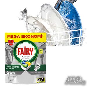 Fairy Platinum, капсули за съдомиялна машина, 72бр