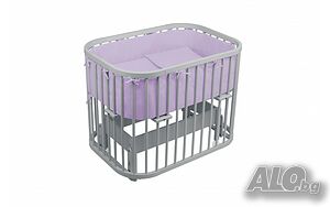 Детско Легло Кошара Смарт 5в1 с Люлка, Матрак и Аксесоари Сива C23