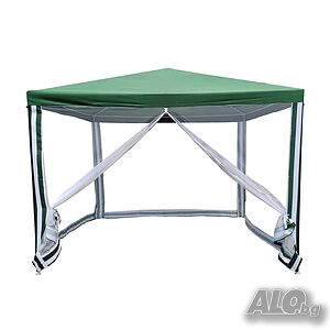 Шатра Muhler G1015-NET 300x300cm, зелена, с бели странични мрежи