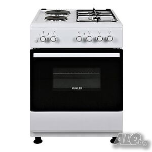 Голяма готварска печка Muhler ELC-600G, 2Г+2Е