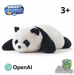 Интерактивна плюшена AI ПАНДА - говореща играчка с изкуствен интелект, USB зареждане, за деца 3+