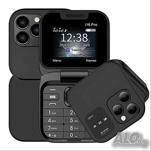 Сгъваем мобилен телефон i16 Pro - 2 SIM, камера, фенерче, FM радио
