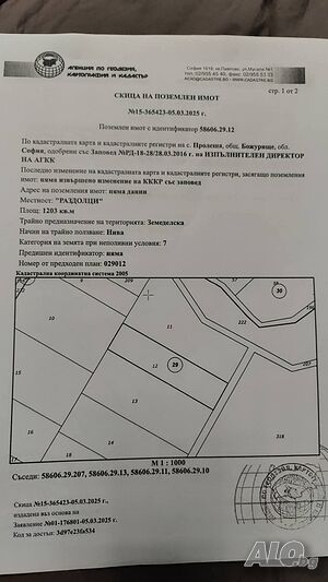 Продавам 2бр. ниви в землището на село Пролеша/Божурище