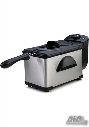 Фритюрник Rosberg, 2000W, 2L, демонтиращ се съд, капак и филтър, инокс, 2 ГОДИНИ ГАРАНЦИЯ