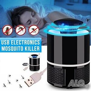 LED Лампа против комари с USB захранване / Цвят: Черен / 5V