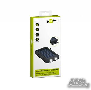 Goobay Outdoor power bank, със соларни клетки и фенерче, 8000 mAh