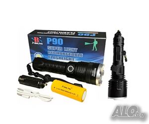 ULTRA LED фенер P90, алуминий, регулируем фокус, 5 режима на светене, водоустойчивост, 8800mAh