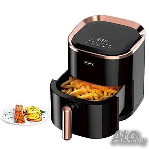 Фритюрник AirFryer, 1200W, 3.5л., горещ въздух, LED дисплей, таймер, до 200°С, черен