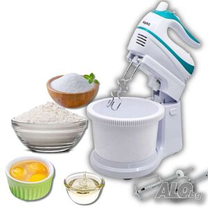 Миксер с купа, 500W, 5 скорости, Бял/ Син