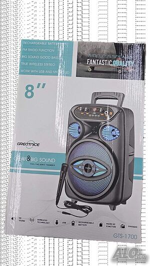 Преносима BluetootAh караоке тонколона 8’’ с микрофон GTS-1700